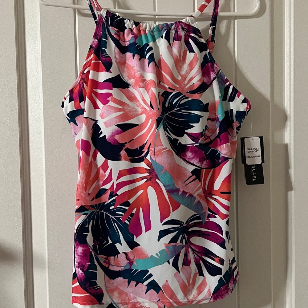 Island Escape Colorful Tropical Print Halter Top New with Tags 8